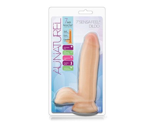 Телесный фаллоимитатор 7 inch Sensa Feel Dildo - 17,8 см.