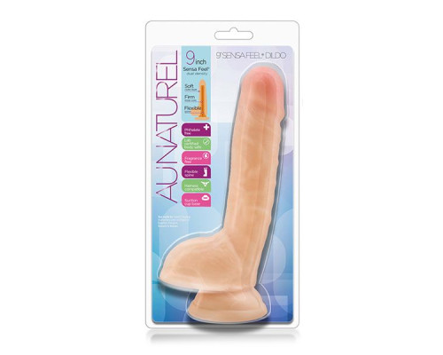 Телесный фаллоимитатор 9 Inch Sensa Feel Dildo - 22,8 см.