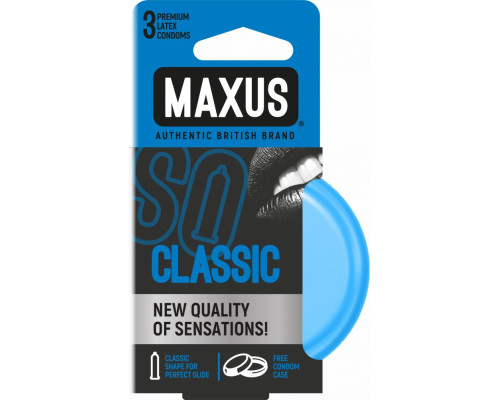 Классические презервативы в железном кейсе MAXUS Classic - 3 шт.