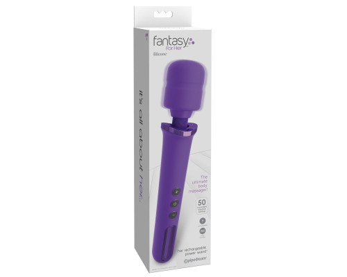 Фиолетовый вибромассажер Rechargeable Power Wand