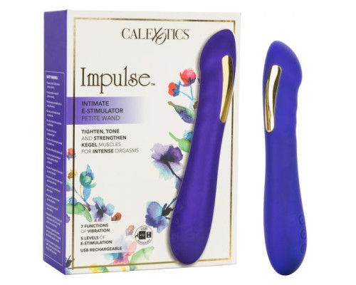 Фиолетовый вибратор с электростимуляцией Intimate E-Stimulator Petite Wand - 18,5 см.