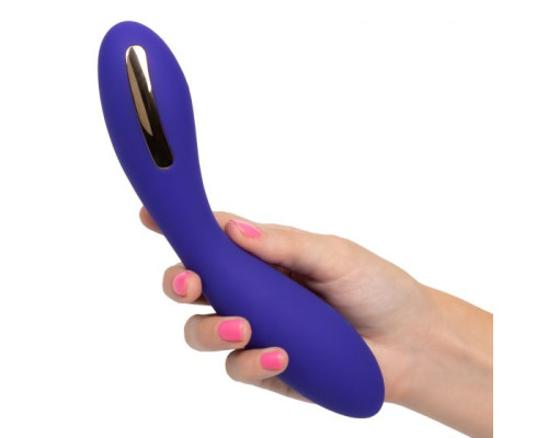 Фиолетовый вибратор с электростимуляцией Intimate E-Stimulator Wand - 21,5 см.