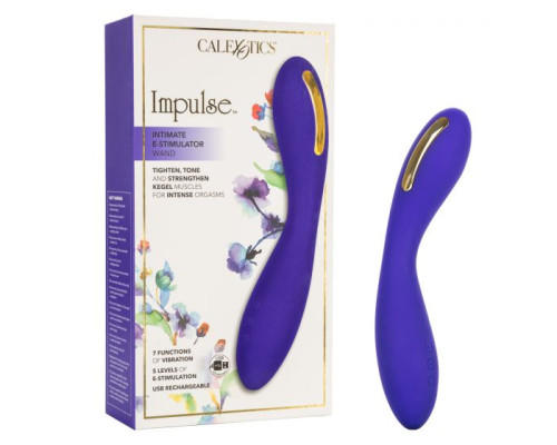 Фиолетовый вибратор с электростимуляцией Intimate E-Stimulator Wand - 21,5 см.