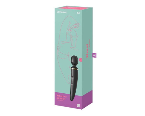 Черный вибратор Satisfyer Wand-er Woman