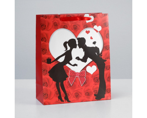 Подарочный пакет  Романтичная парочка  - 32 х 26 см.