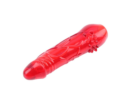 Красный классический вибратор с 2 сменными насадками Hers Dildo Kit