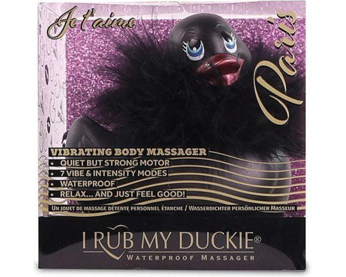 Черный вибратор-уточка I Rub My Duckie 2.0 Paris
