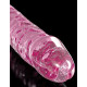 Розовый стеклянный фаллоимитатор Icicles №86 с силиконовой присоской - 17 см.