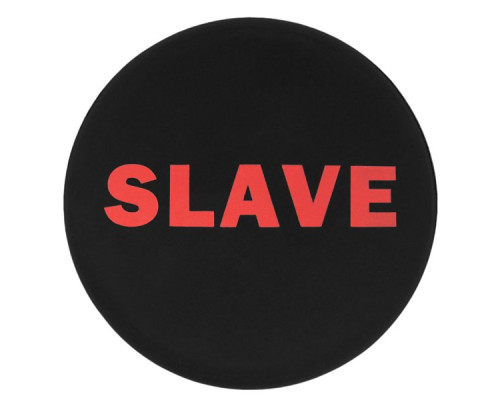 Черная анальная пробка для раба с надписью Slave Plug - 6,4 см.