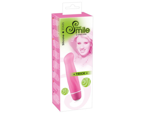 Розовый вибратор Smile Mini Trick G - 12,5 см.