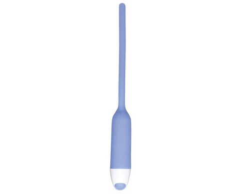 Голубой вибратор для уретры Dilator Vibe - 19 см.