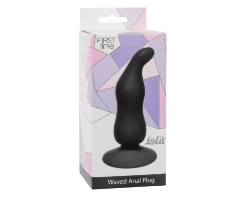 Чёрная анальная пробка Waved Anal Plug Black - 11 см.