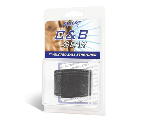 Чёрная утяжка на мошонку 1  Velcro Ball Stretcher