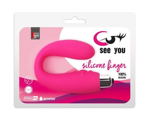 Розовый стимулятор G-точки и клитора SEE YOU 7-SPEED SILICONE FINGER