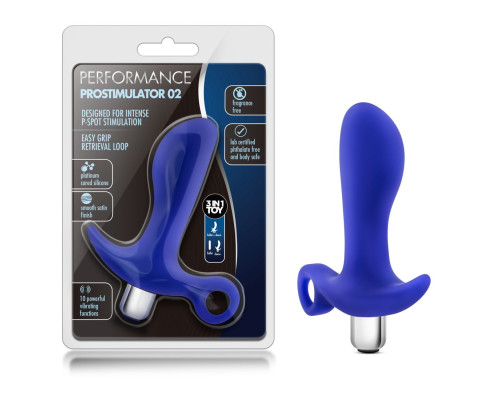 Синий стимулятор простаты с ручкой-кольцом Performance Prostimulator 02
