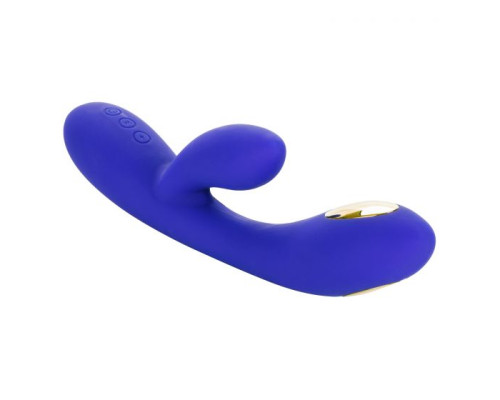 Фиолетовый вибратор с функцией электростимуляции Intimate E-Stimulator Dual Wand - 21,5 см.