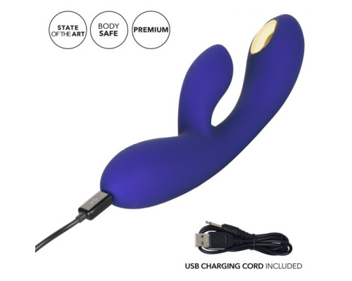 Фиолетовый вибратор с функцией электростимуляции Intimate E-Stimulator Dual Wand - 21,5 см.