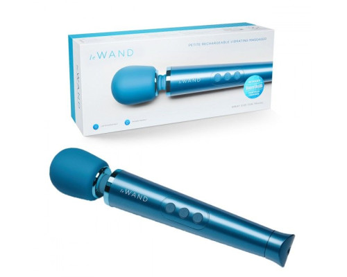 Синий жезловый мини-вибратор Le Wand c 6 режимами вибрации