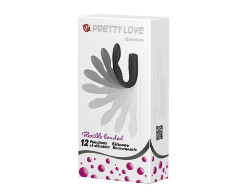 Черный гнущийся вибромассажер Quintion - 14 см.