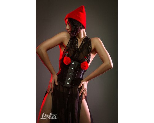 Зажимы на соски Angelic с красными меховыми шариками