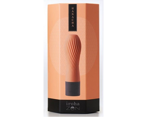 Персиковый рифленый мини-вибратор IROHA ZEN HANACHA - 12,7 см.