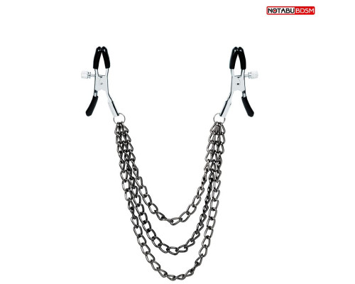 Оригинальные зажимы на соски с тройной короткой цепочкой