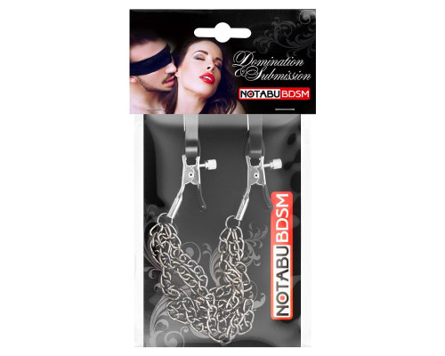 Оригинальные зажимы на соски с тройной короткой цепочкой