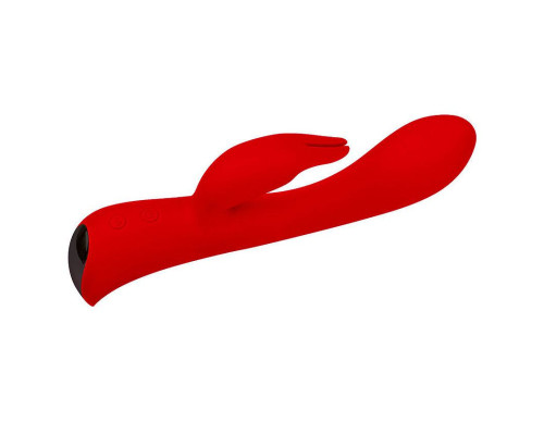 Красный вибромассажер-кролик 5  Silicone Bunny Love - 19,1 см.