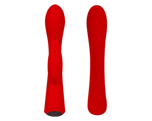 Красный вибромассажер-кролик 5  Silicone Bunny Love - 19,1 см.