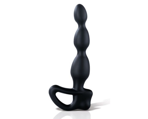 Черный массажёр простаты Big Bend-it - 18 см.