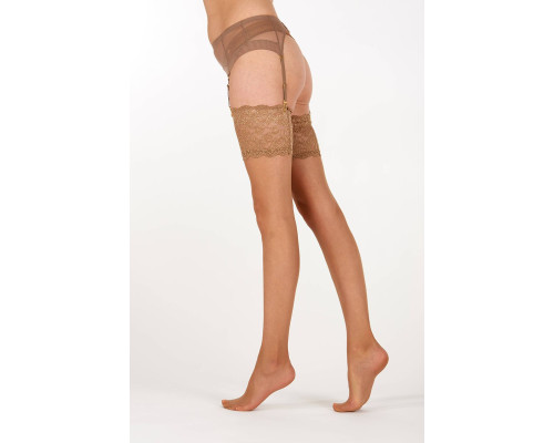 Чулки под пояс на широкой ажурной резинке