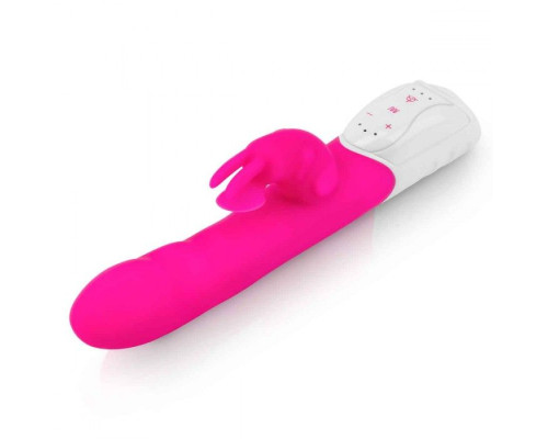 Розовый вибромассажер с клиторальной стимуляцией Clitoral Suction Rabbit - 24,5 см.