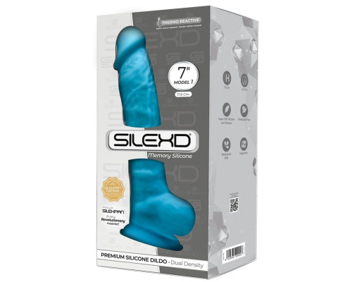 Голубой фаллоимитатор SILEXD Model 1 7’’ - 17,6 см.