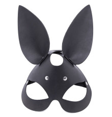 Черная гладкая маска  Зайка  с длинными ушками
