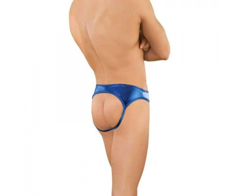 Синие сексуальные трусы-джоки с блеском