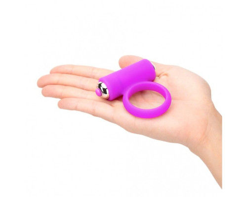 Лиловое эрекционное кольцо с вибрацией