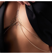 Оригинальная золотистая цепочка на грудь