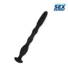 Черный силиконовый уретральный стимулятор - 10 см.