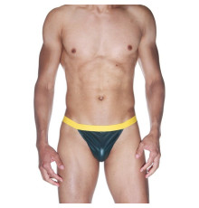 Мужские трусы-тонги с контрастным желтым пояском