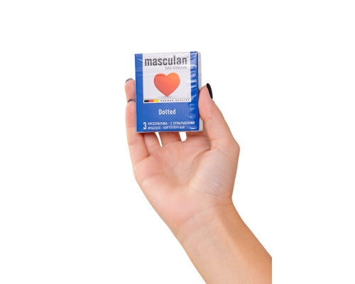 Презервативы с пупырышками Masculan Dotted - 3 шт.