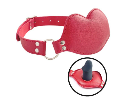 Красный кляп-губки с фаллоимитатором