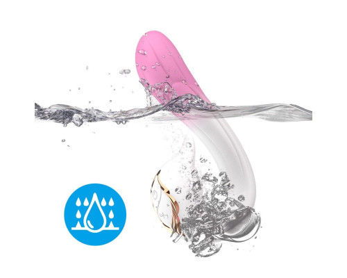 Бело-розовый вибромассажер-уточка - 16,2 см.