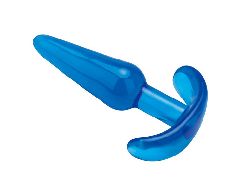 Голубая анальная пробка Slim Tapered Butt Plug - 10,8 см.