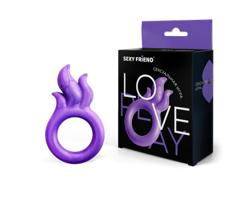 Фиолетовое эрекционное кольцо с язычками пламени