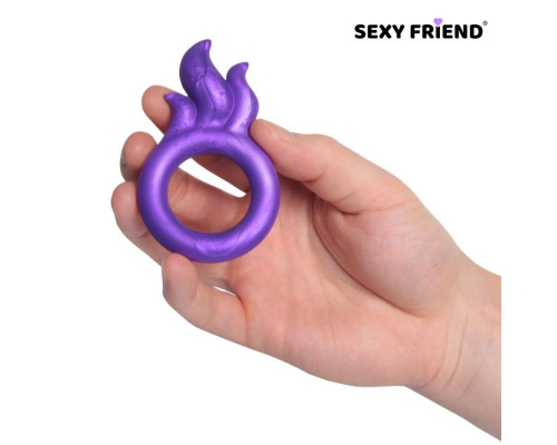 Фиолетовое эрекционное кольцо с язычками пламени