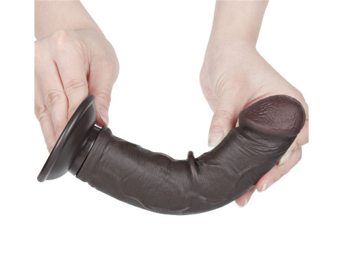 Коричневый фаллоимитатор 8 Sliding Skin Dual Layer Dong - 20 см.