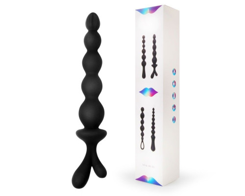 Черная анальная цепочка в форме ёлочки