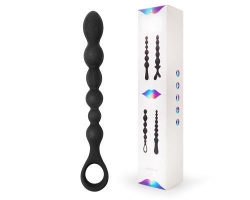 Чёрная фигурная анальная цепочка