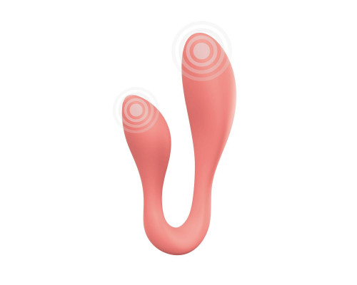 Персиковый интерактивный вибростимулятор для пар Couple Secrets 2.0 APP