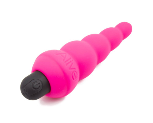Розовая анальная ёлочка с вибропулей Lance Pro - 13,8 см.